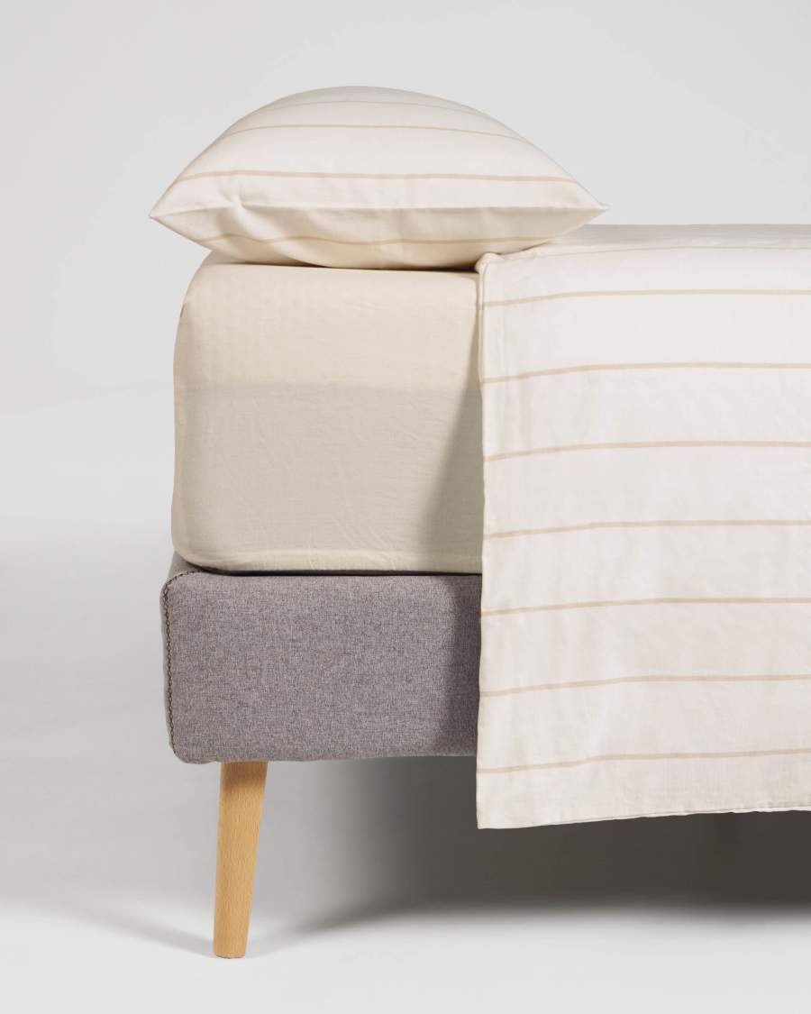 Kalid bedding set of duvet cover, fitted sheet, pillowcase 180x200cm organic cotton GOTS