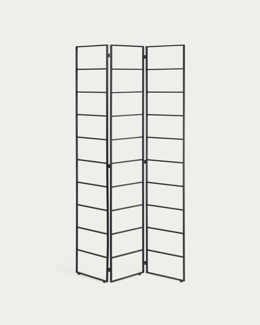 Paravento Ondine in metallo nero 124,5 x 184 cm
