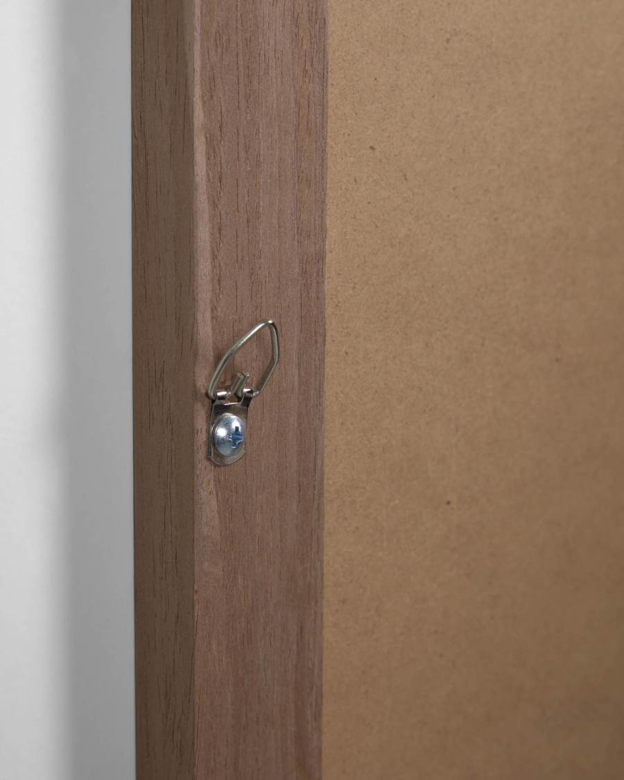 Wilany spiegel brede lijst in MDF met notelaar afwerking 47 x 57,5 cm