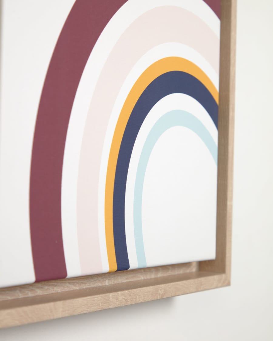 Quadro Cindi in legno con arcobaleno multicolore 29,8 x 42 cm