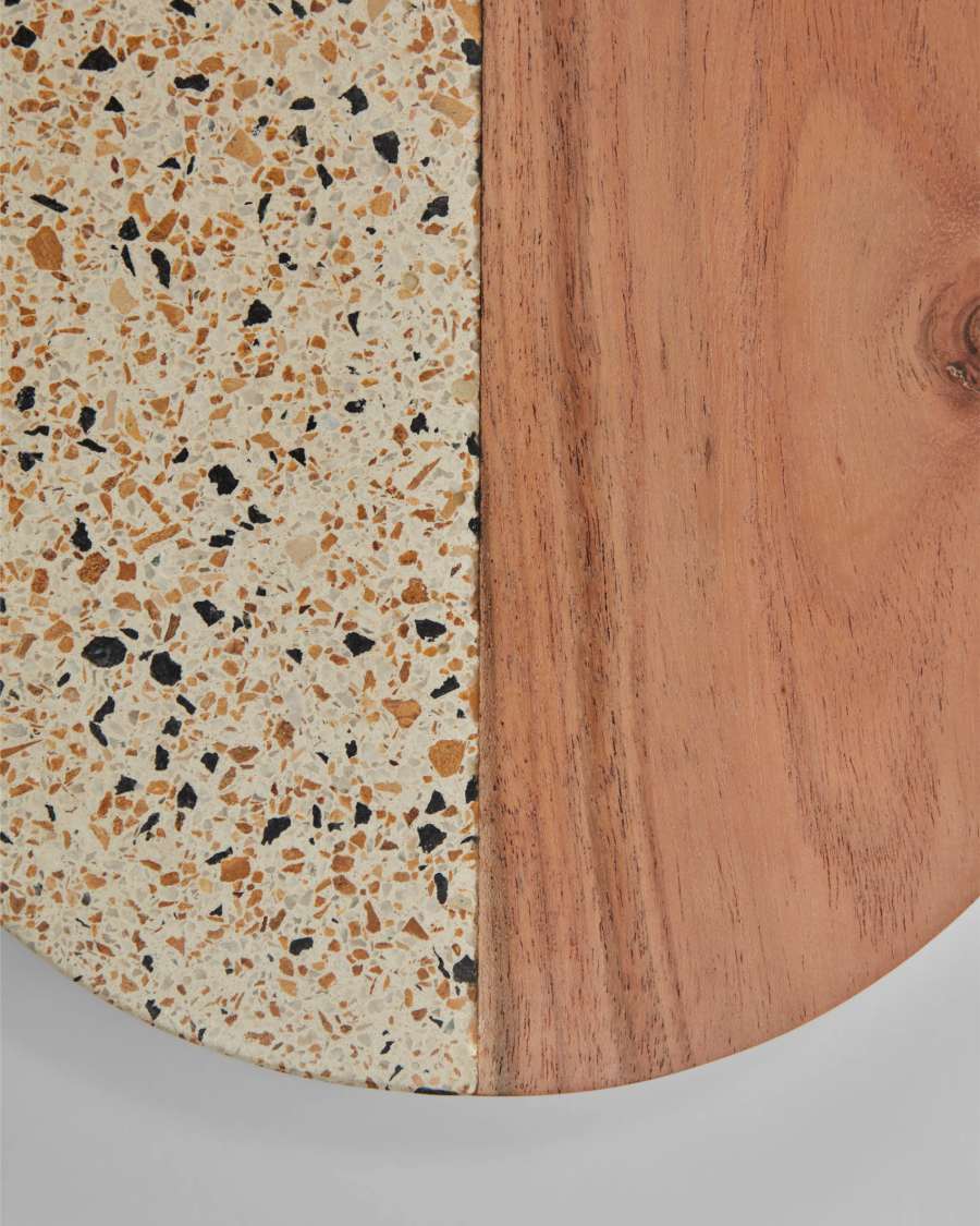 Verna round wood and terrazzo serving board