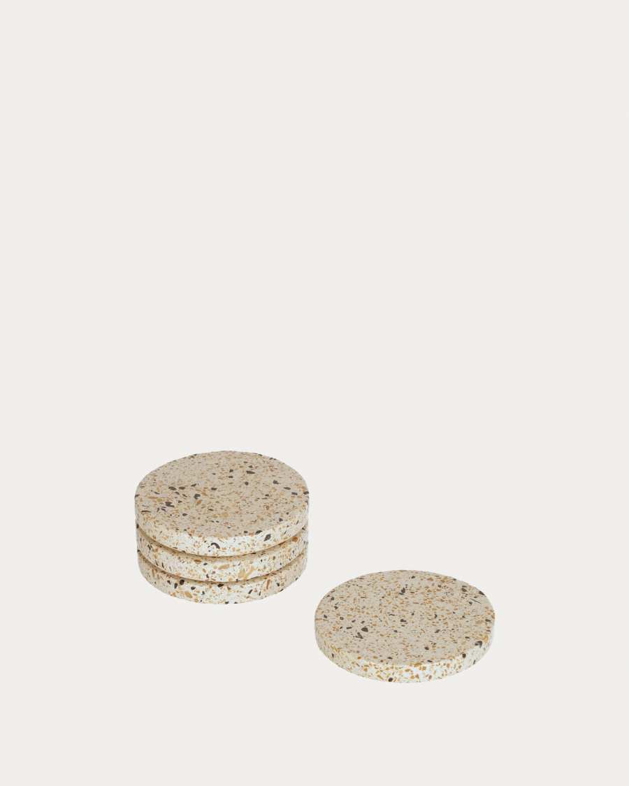 Verna set of 4 coasters in white terrazzo