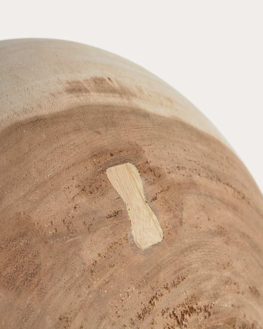 Panneau mural Melisa bois de mungur rayures blanc Ø 45 cm