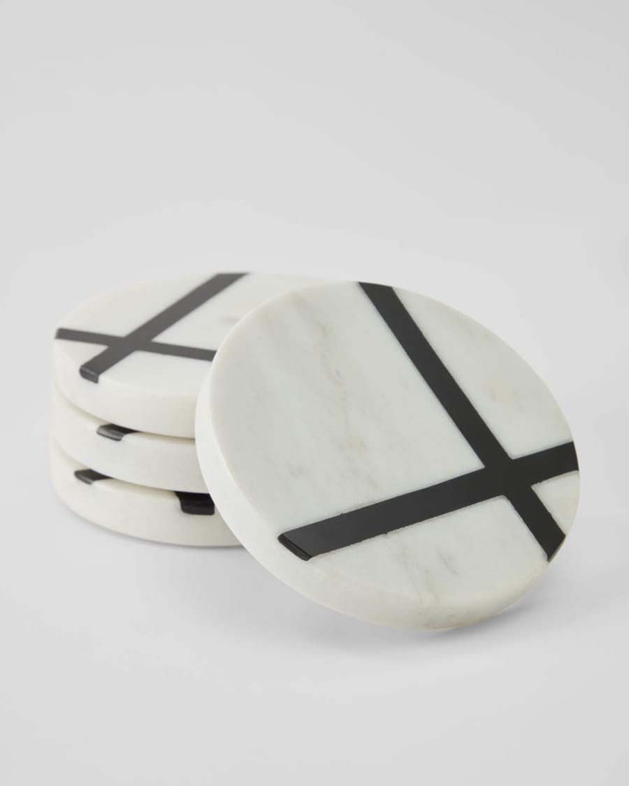 Imeris 4 marble coasters set