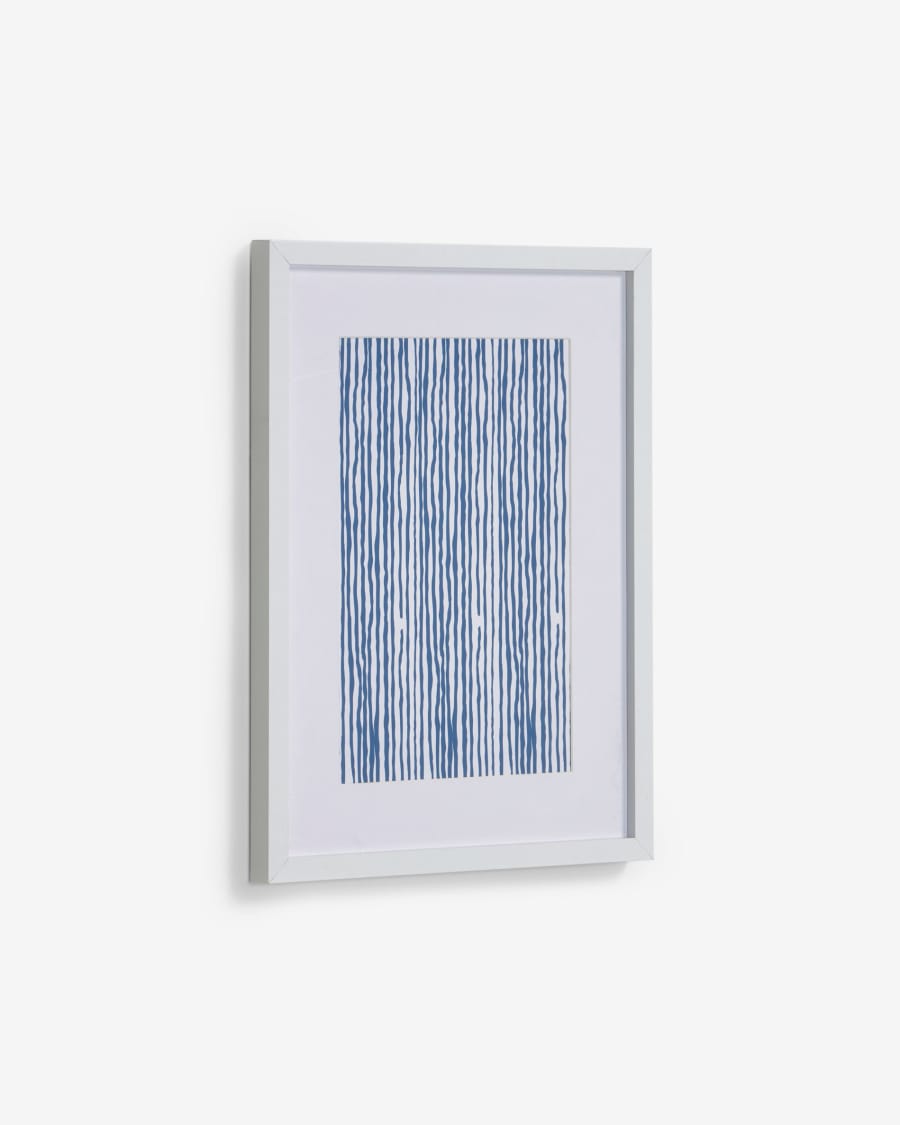 Kuma picture with blue stripes 30 x 40 cm