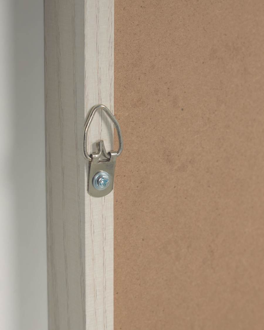 Leyla house with brown window picture wood frame 40 x 40 cm