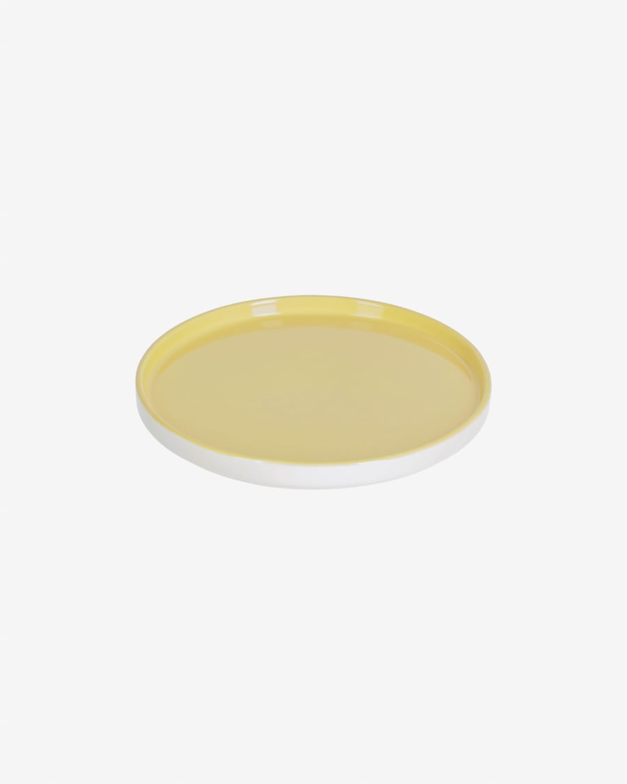 Midori ceramic dessert plate in yellow