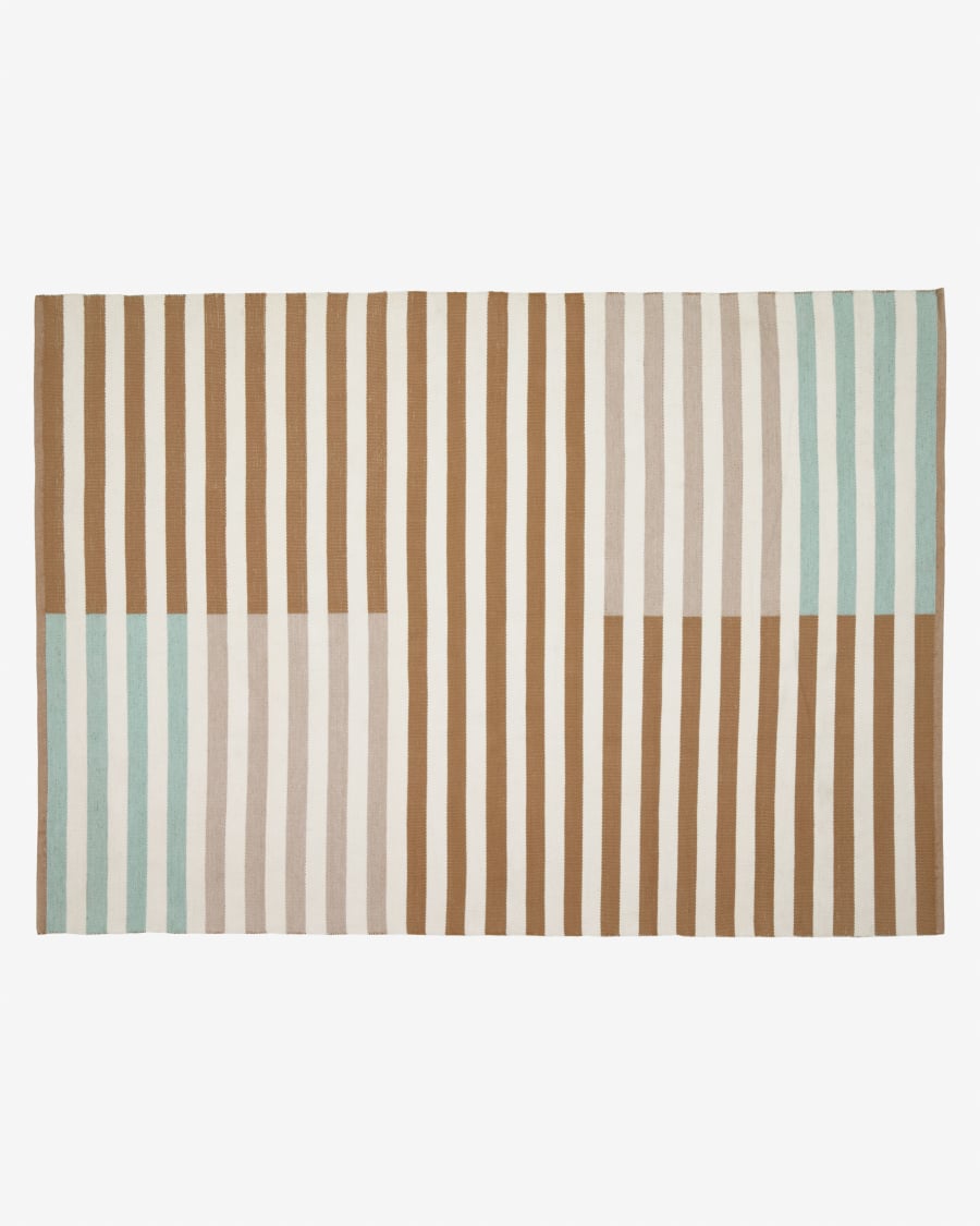 Tapis Aien en PET rayures multicolore