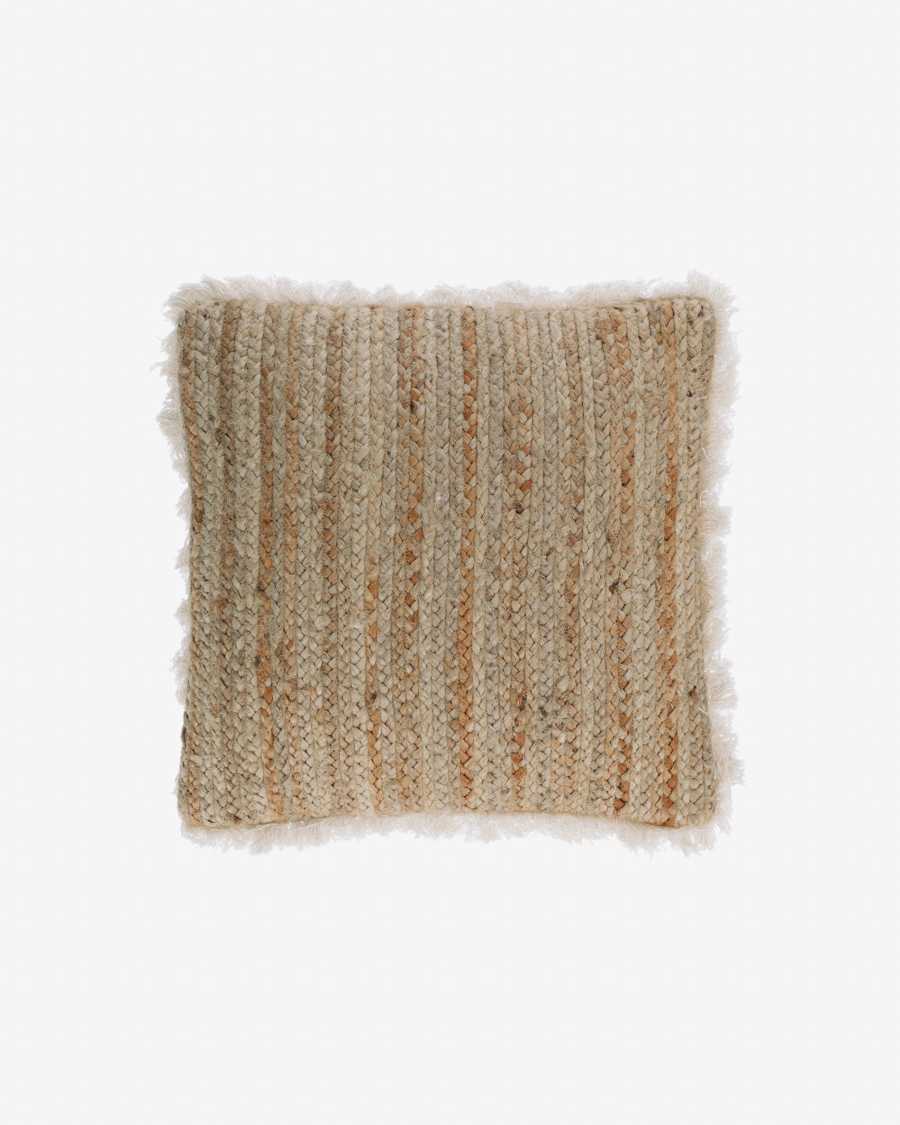 Clidia cotton and jute cushion cover with tassels 45 x 45 cm