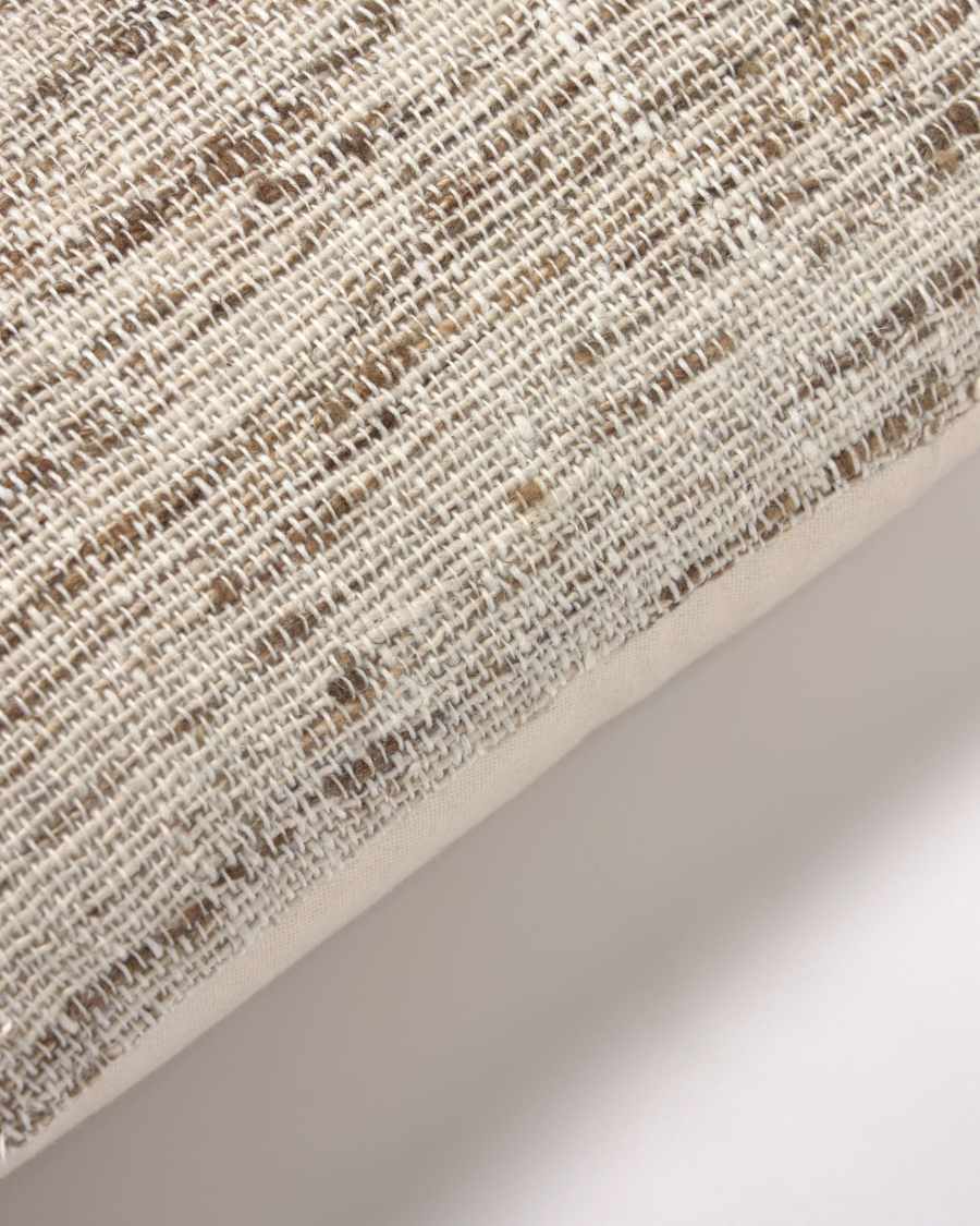 Κάλυμμα μαξιλαριού Devi, βαμβακερό και λινό, 45 x 45 εκ, μπεζ και μαύρες ρίγες