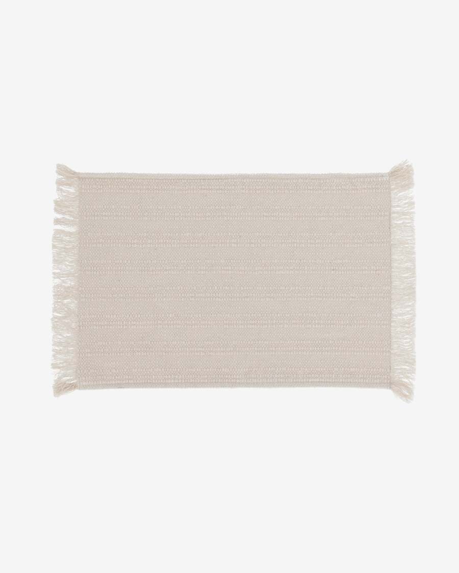 Aicha set of two 100% cotton tablecloths with beige fringe 35 x 50 cm