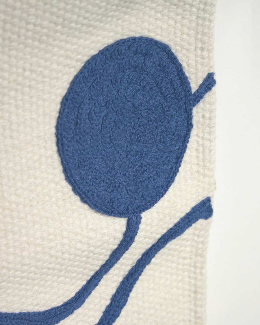 Atal tapestry with blue shapes 28 x 34 cm