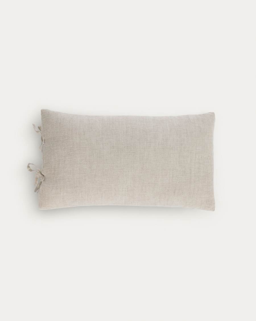 Housse de coussin Tazu 100% lin beige 30 x 50 cm