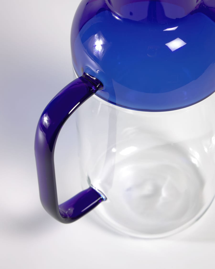 Diara transparent and blue glass jug
