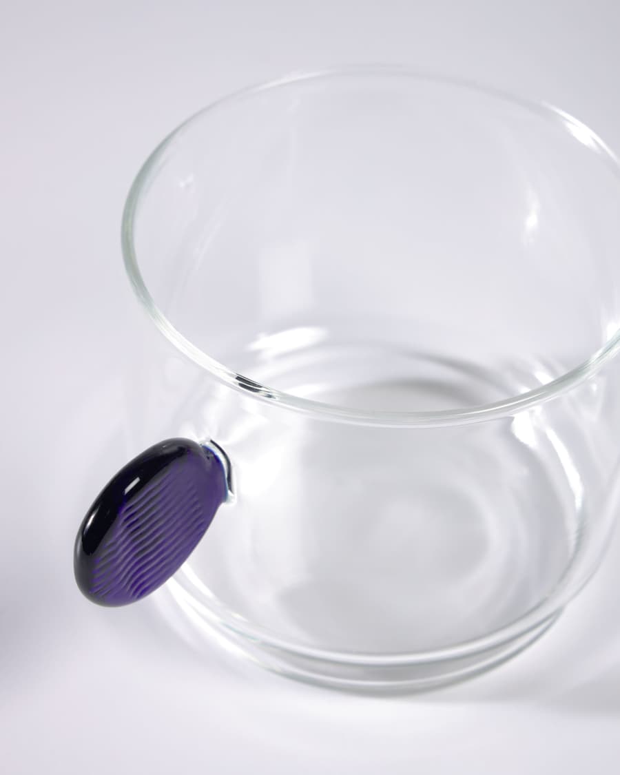 Γυάλινο ποτήρι Murielle, διαφανές και μπλε