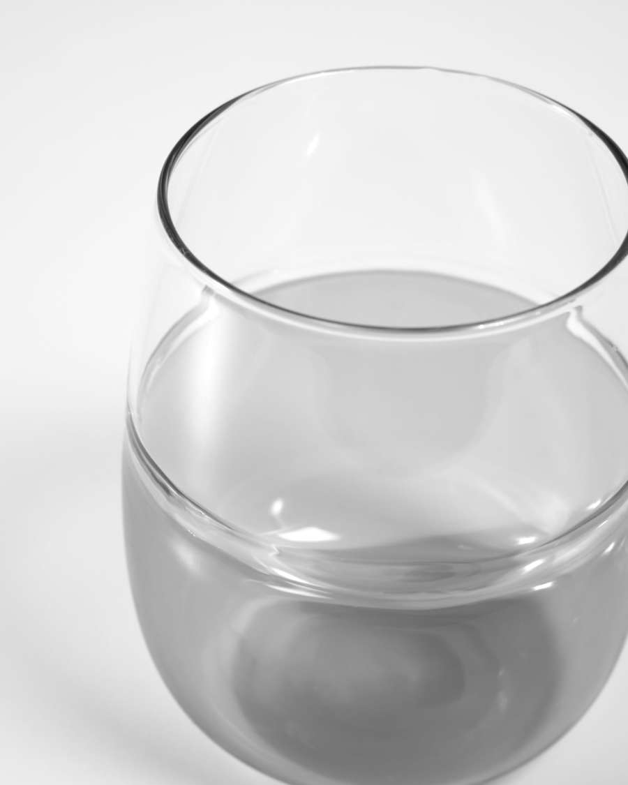 Inelia small transparent and grey glass