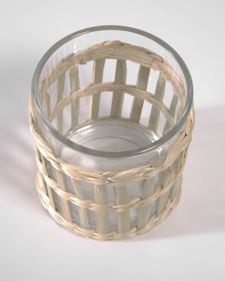 Bicchiere Emelia vetro trasparente e fibra marrone