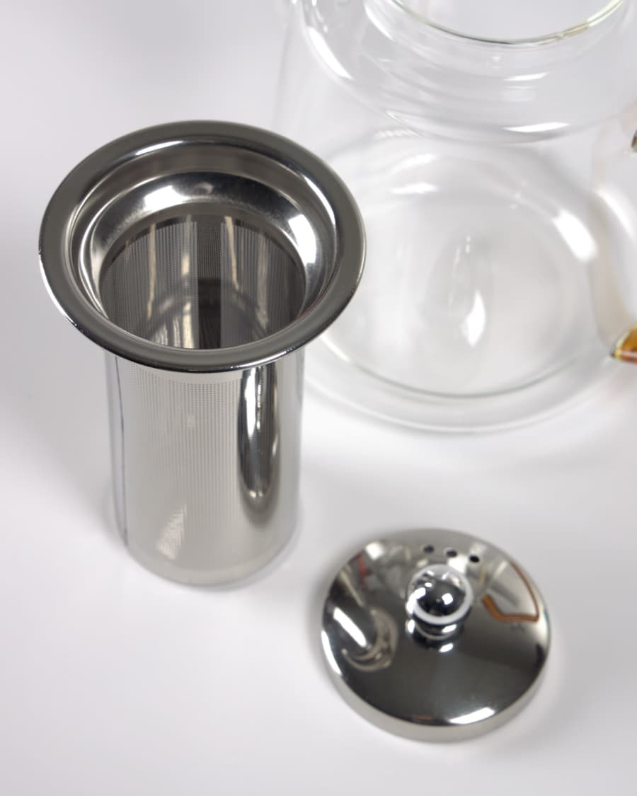 Dariela transparent and yellow glass teapot