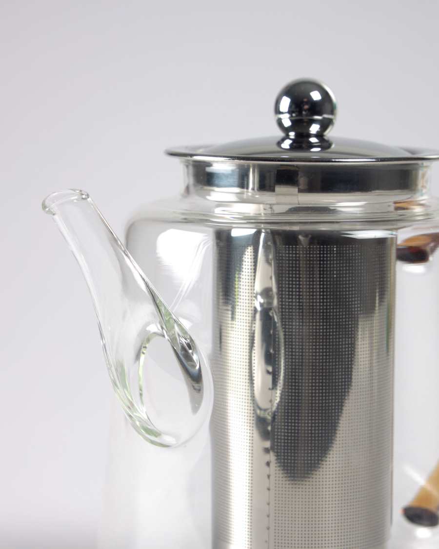 Dariela transparent and yellow glass teapot