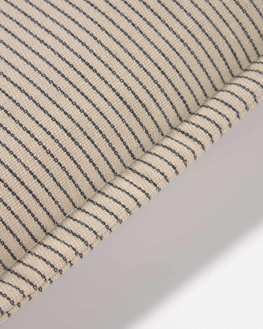 Βαμβακερό κάλυμμα μαξιλαριού Aleria, καφέ και λευκές ρίγες 45 x 45 εκ