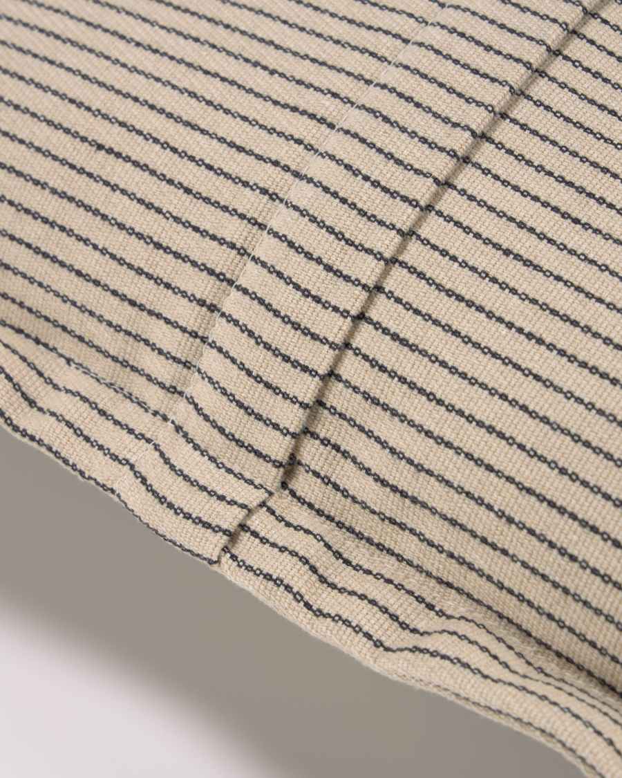 Βαμβακερό κάλυμμα μαξιλαριού Aleria, καφέ και λευκές ρίγες 45 x 45 εκ