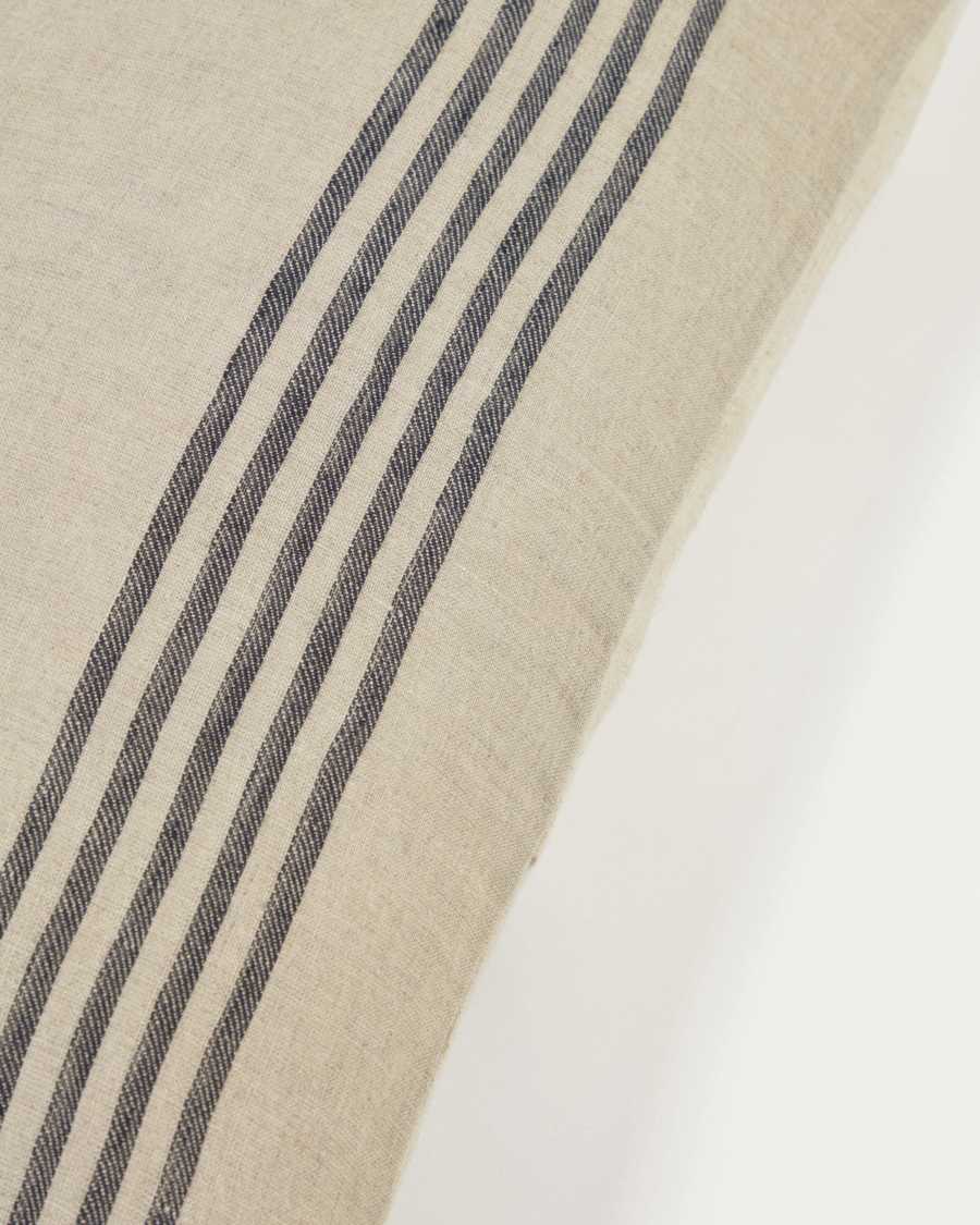 Ernestina 100% linen cushion cover with black stripes 30 x 50 cm
