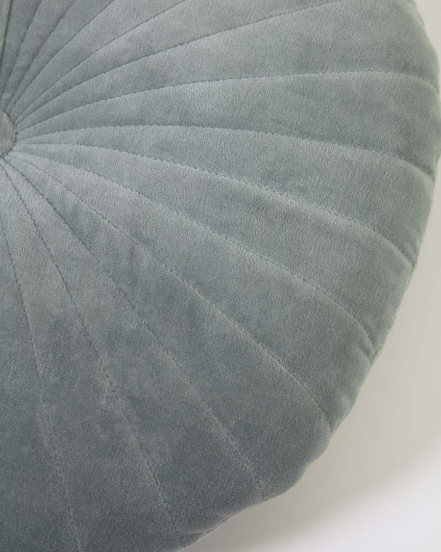 Στρογγυλό μαξιλάρι Brunetta, σκούρο μπλε βελούδο, Ø 35 εκ