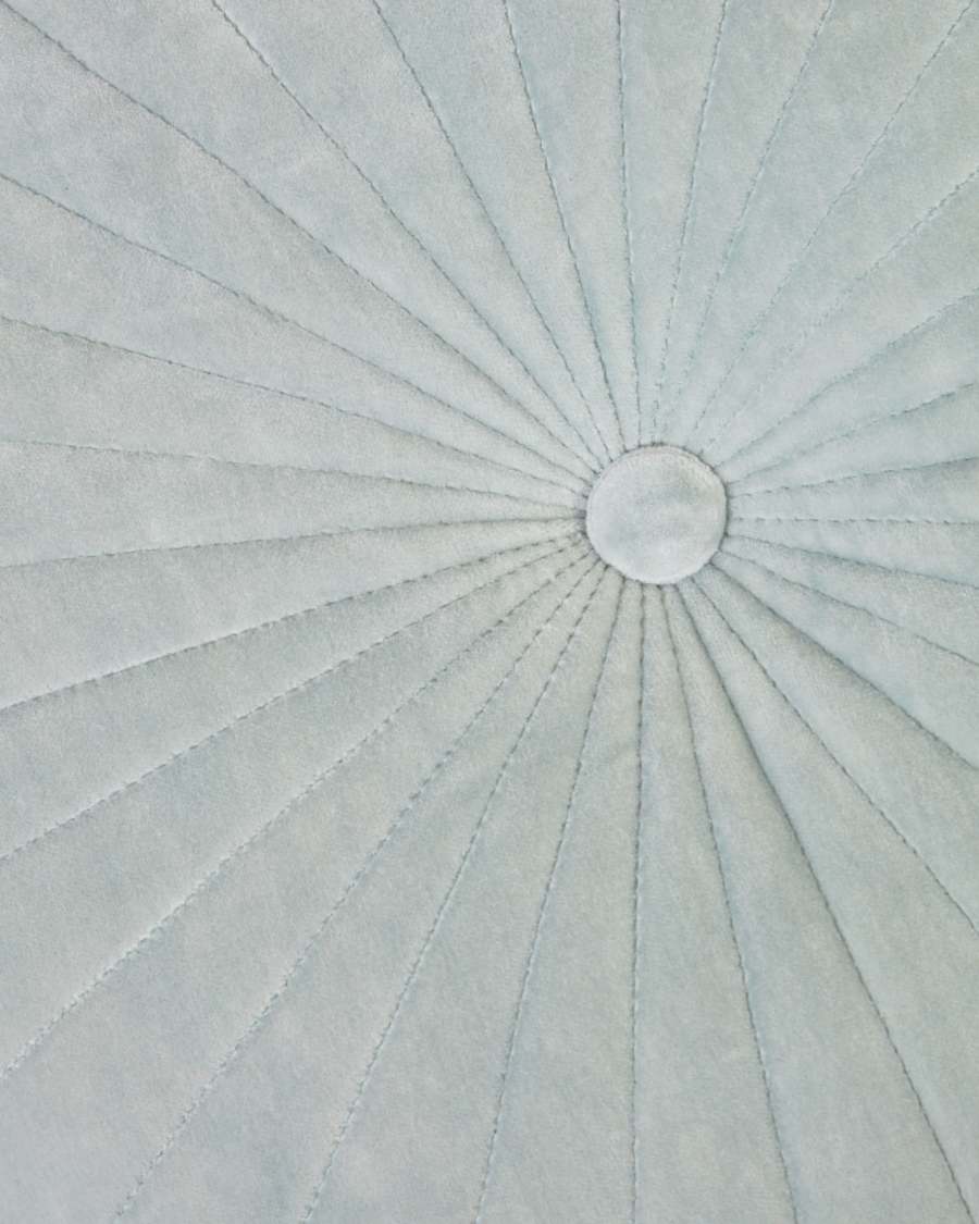 Brunetta round cushion in light turquoise velvet Ø 35 cm