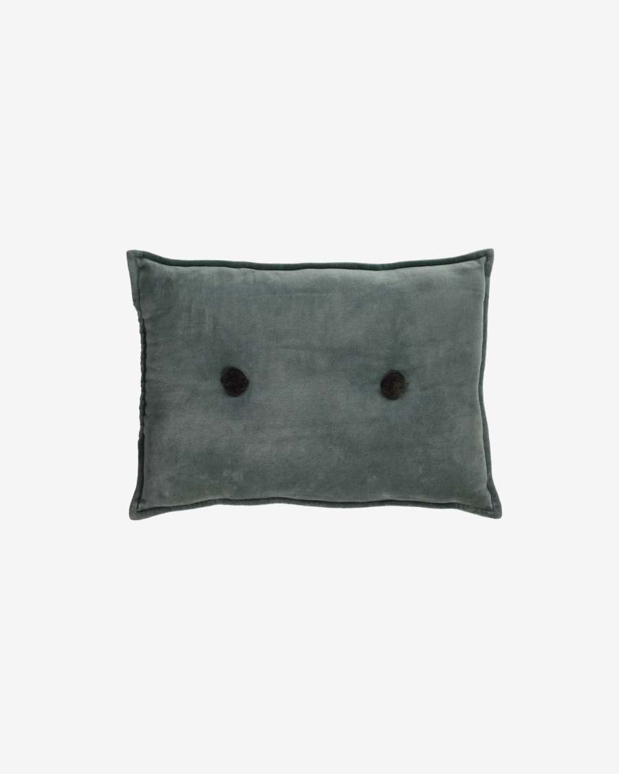 Coussin Brunetta en velours turquoise foncé 35 x 50 cm