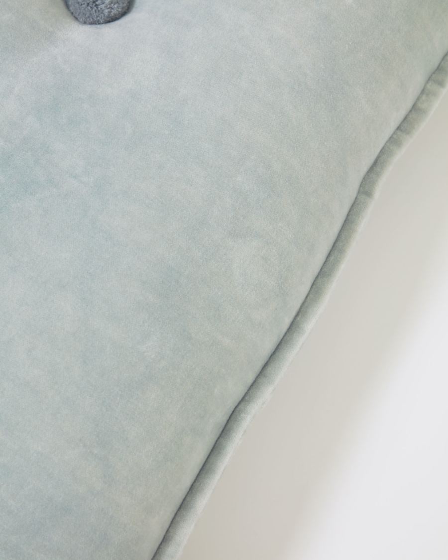 Kissen Brunetta aus Samt helltürkis 35 x 50 cm