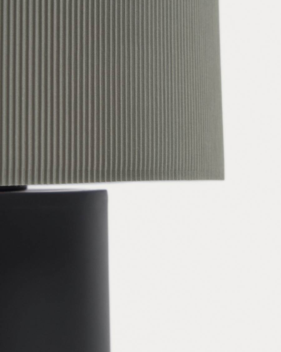 Lampe de table Domicina en métal peint noir et gris