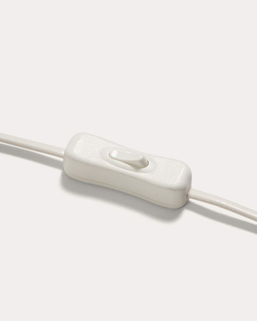 Erna table lamp in white ceramic and bamboo with natural finish