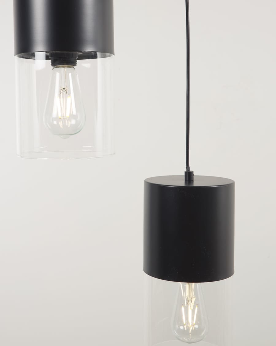 Flexa metal ceiling light with black finish