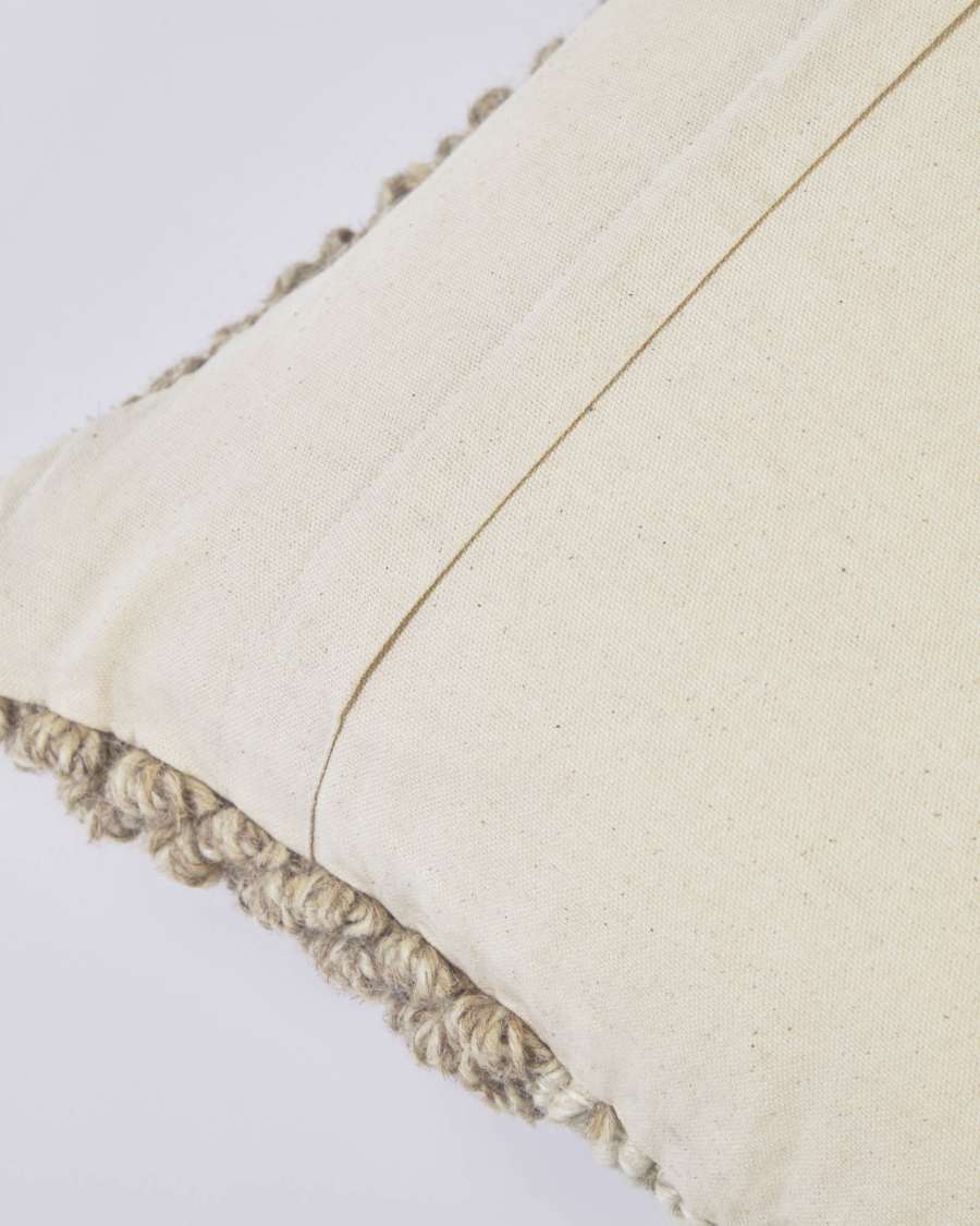 Maday wool and cotton cushion cover in beige 45 x 45 cm