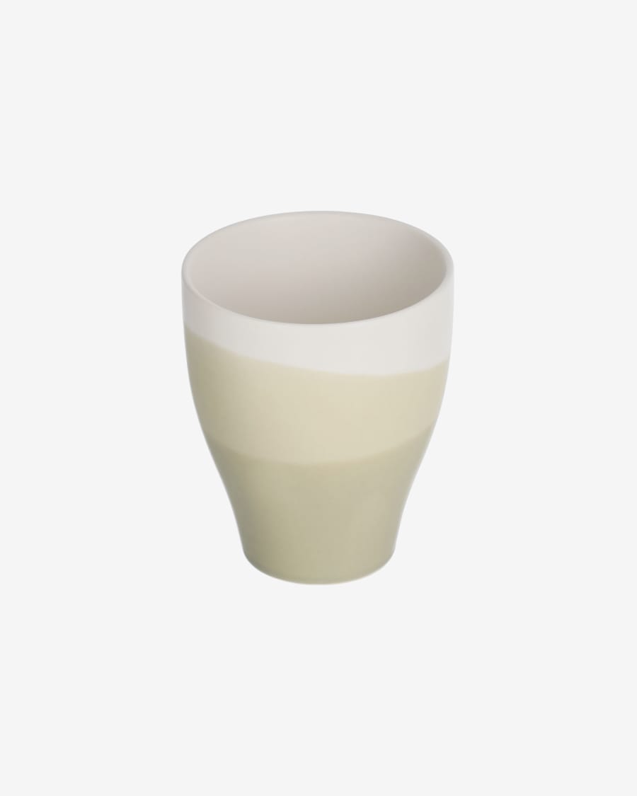 Sayuri large porcelain cup in green and white