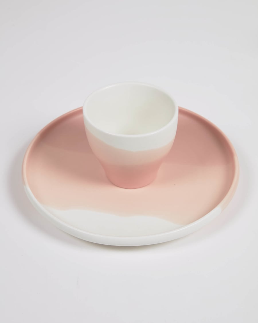 Φλιτζάνι καφέ Sayuri σε πορσελάνη Sayuri, ροζ και άσπρο