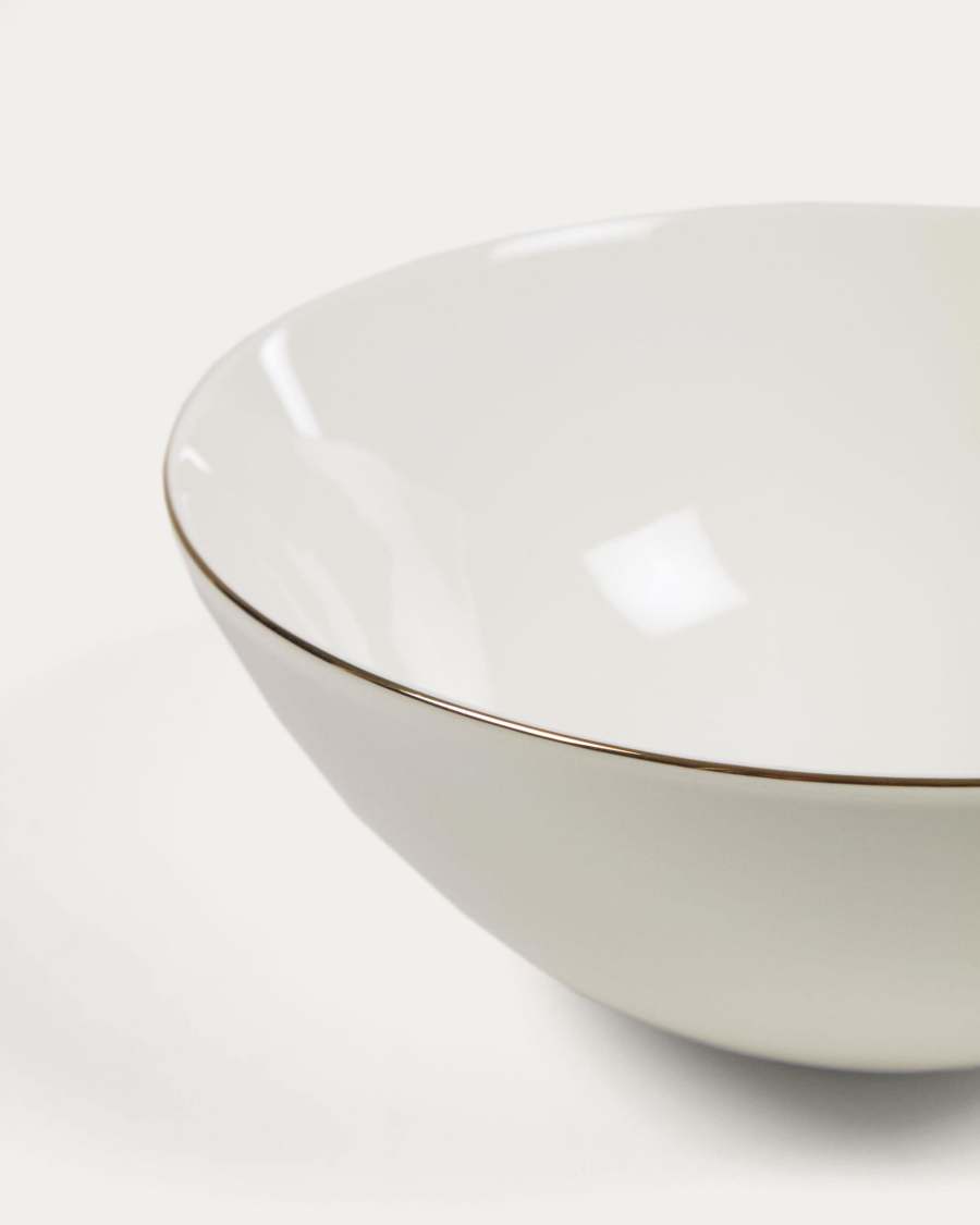 Taisia large porcelain bowl in white