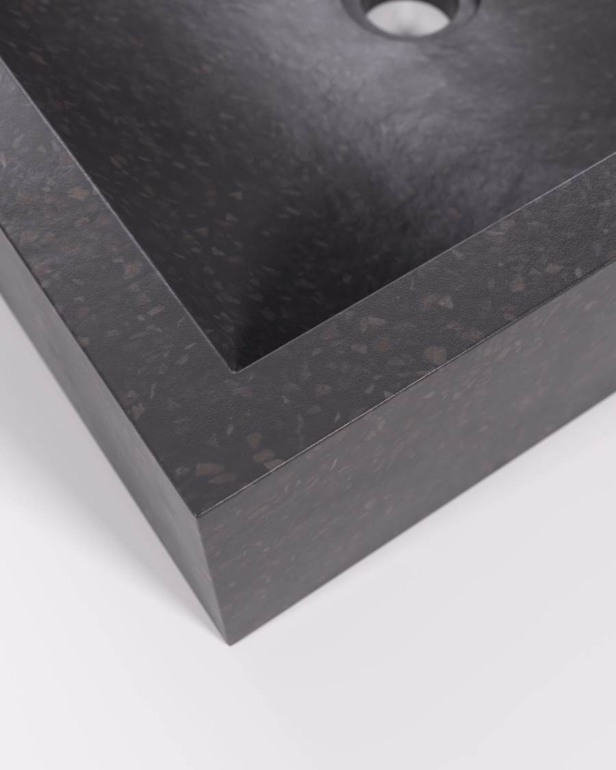Delina countertop washbasin in black terrazzo 40 x 45 cm