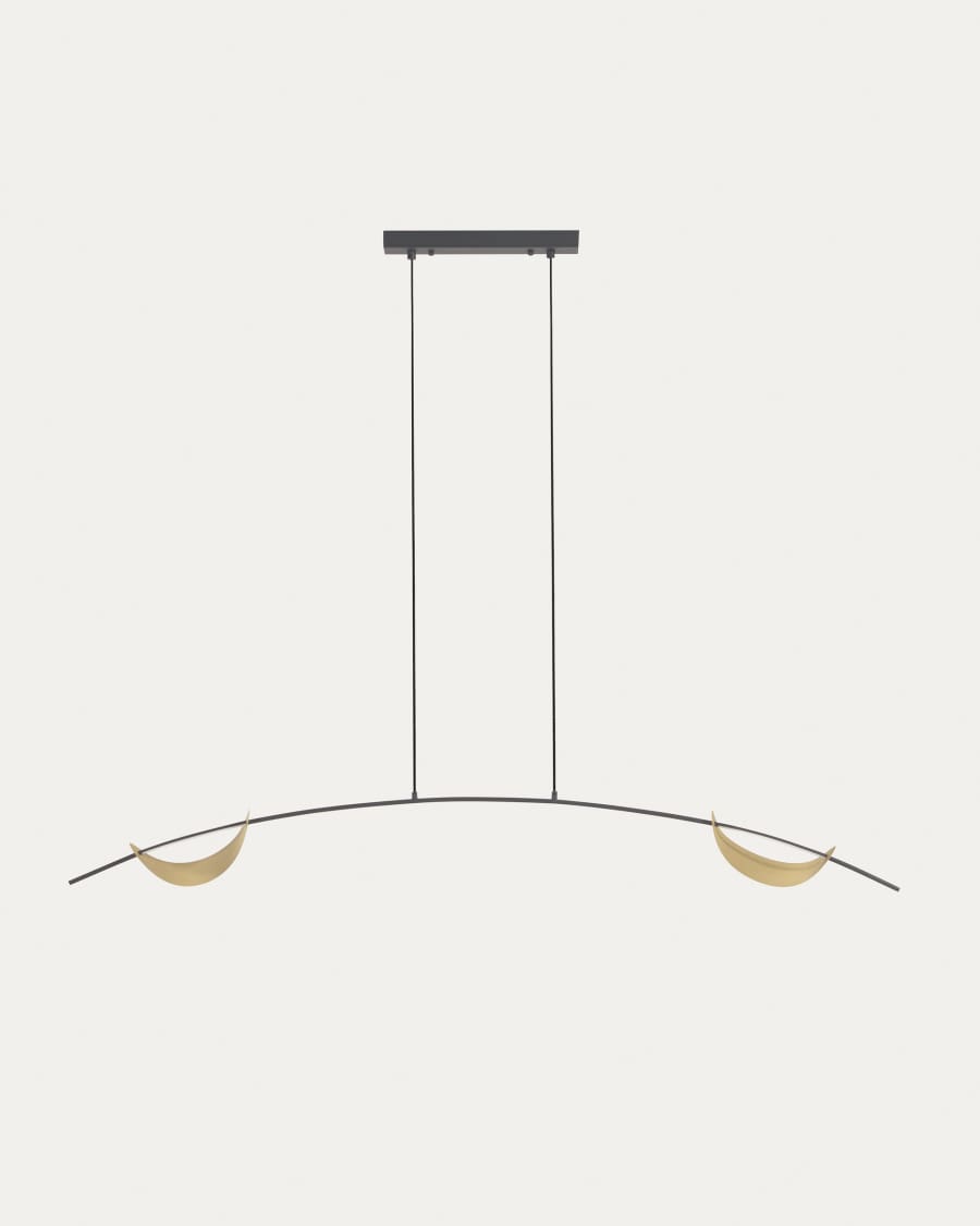 Anatolia metal ceiling light with black painted finish and gold-coloured detail