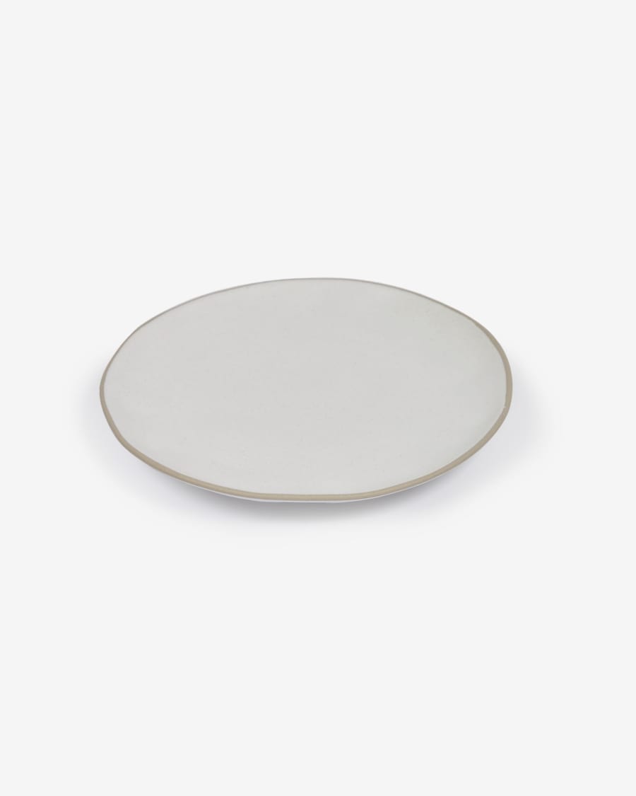 Πιάτο γλυκού Ryba, λευκό και καφέ κεραμικό