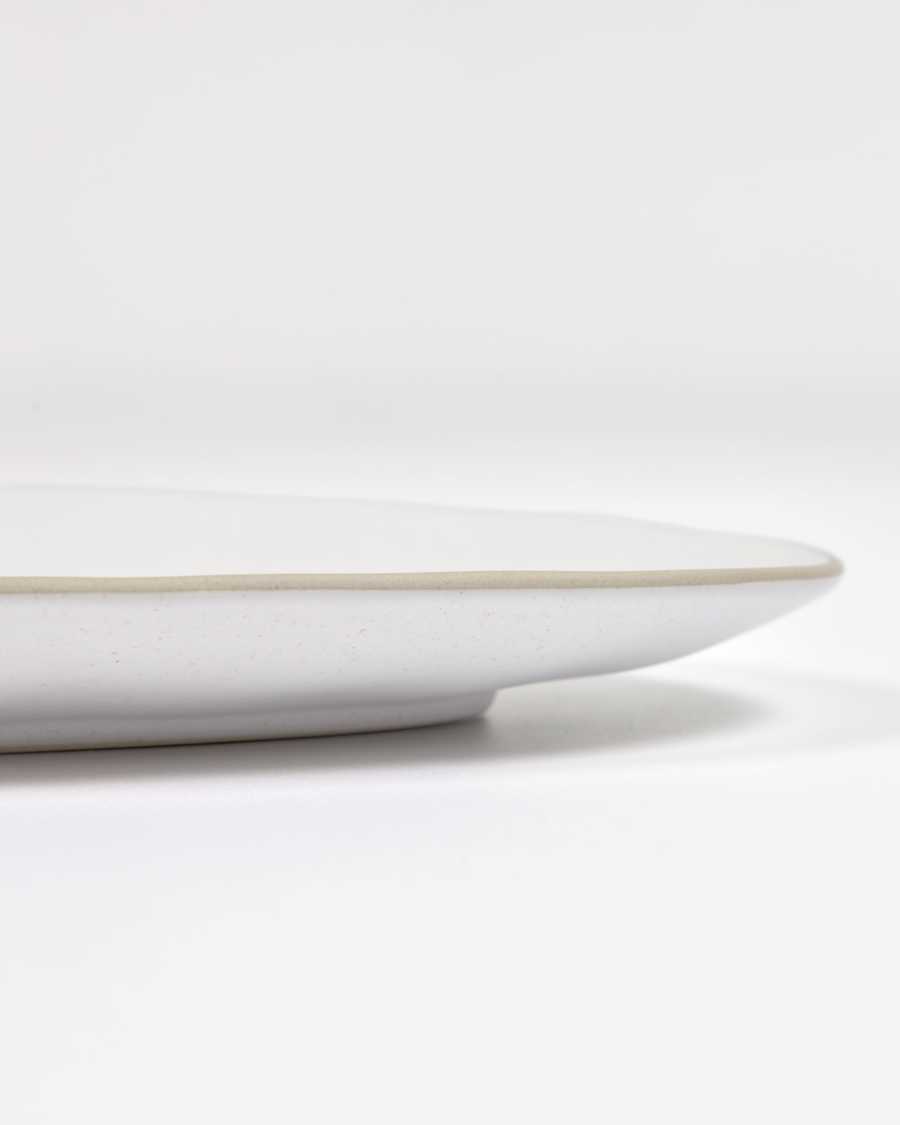 Set Ryba de 2 travessas de porcelana branco e castanho