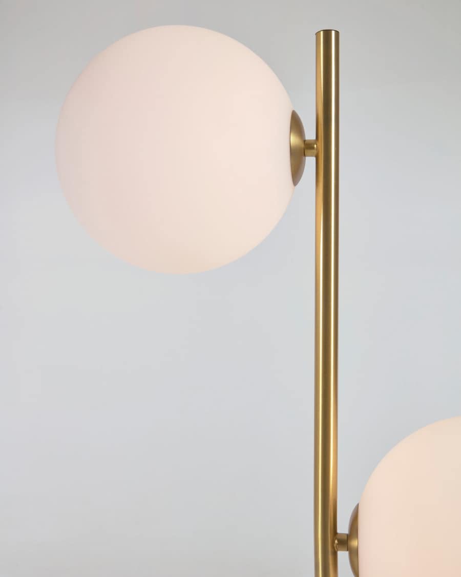 Lonela floor lamp in marble with green finish UK adapter