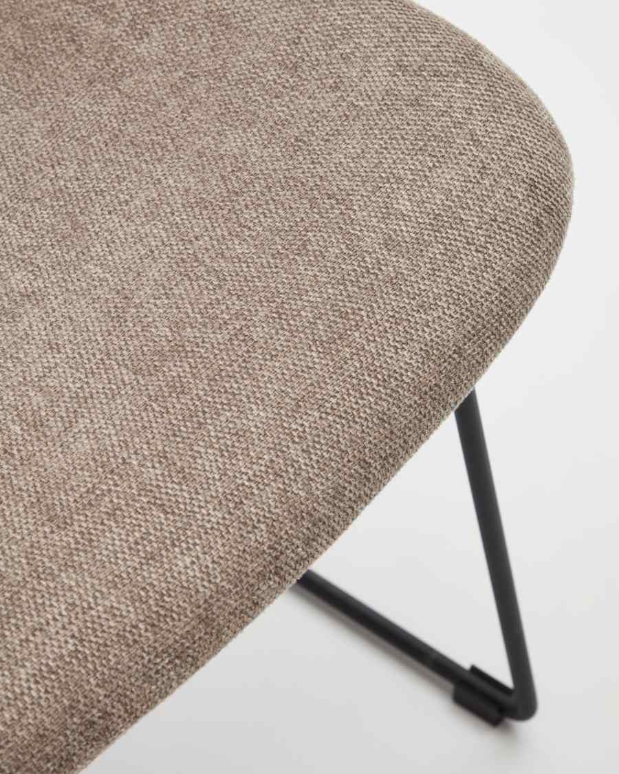 Zahara chair in brown with steel legs in a black finish