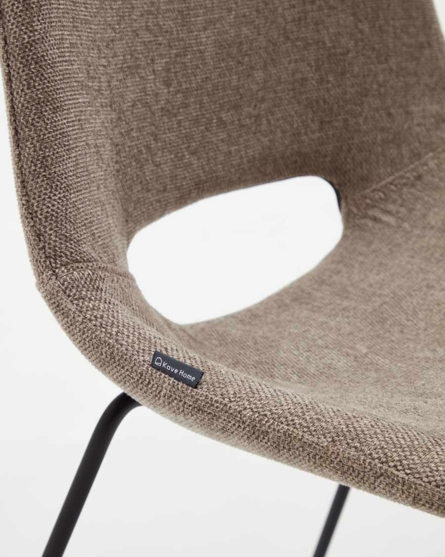 Zahara chair in brown with steel legs in a black finish