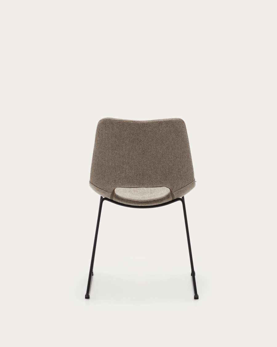 Zahara chair in brown with steel legs in a black finish