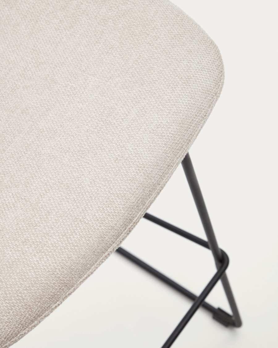 Zahara beige stool with steel in a black finish, height 65 cm FSC 100%