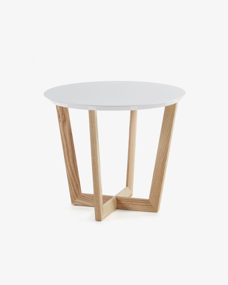 White and ash Hodor side table Ø 60 cm