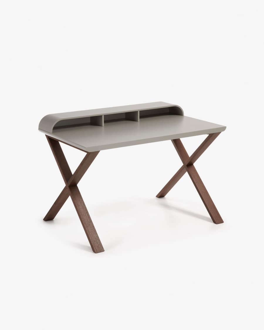 Scrivania Working, noce e grigio