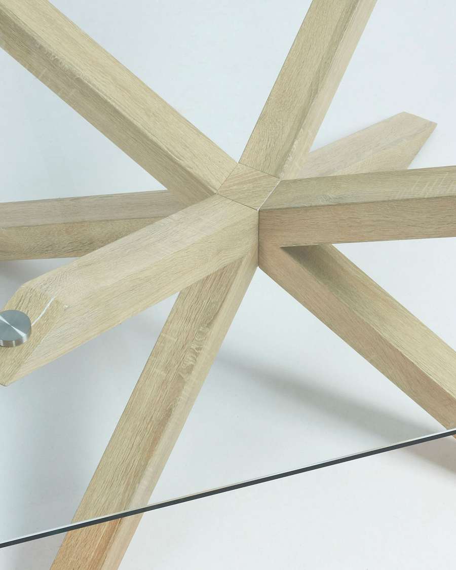 Argo-C table 149 cm glass legs wood effect