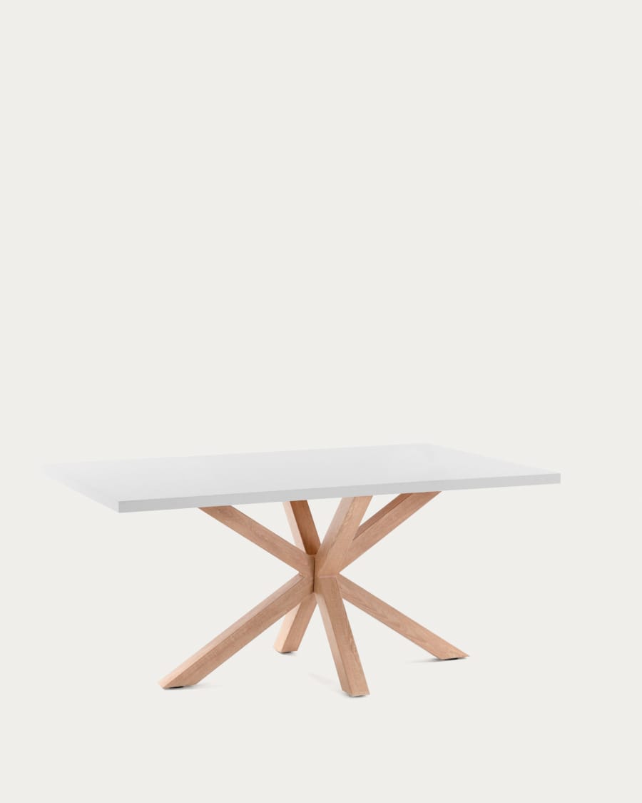 Τραπέζι Argo από μελαμίνη σε λευκό φινίρισμα και ατσάλινα πόδια με εφέ ξύλου 180 x 100 εκ